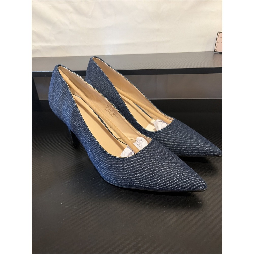 Genshuo Denim Heels Pointed Toe Women's Size 8